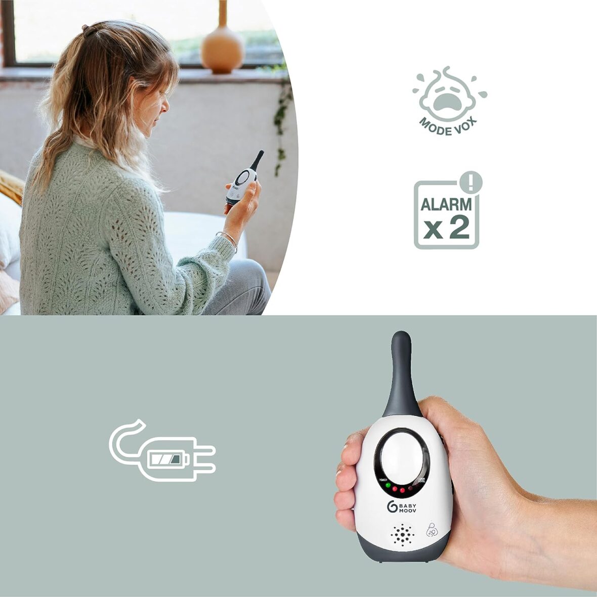 Vigilabebés de audio Simply Care 300m (Babymoov) 4